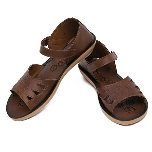 ASIAN Women's Elite-123 Tan Walking,Casual,Formal Sandals uk-8