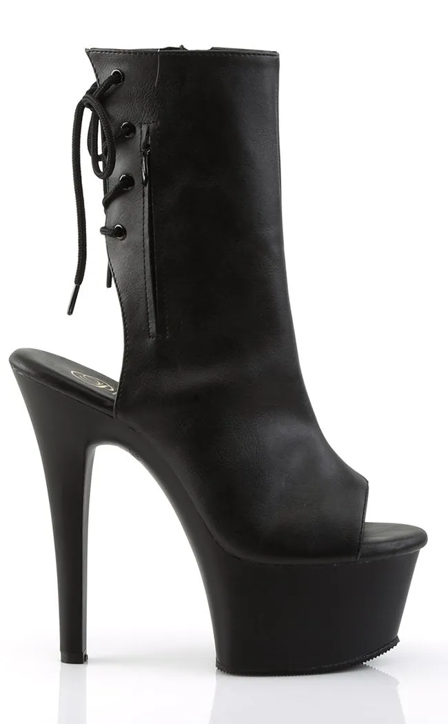 ASPIRE-1018 Black Vegan Leather Ankle Boots