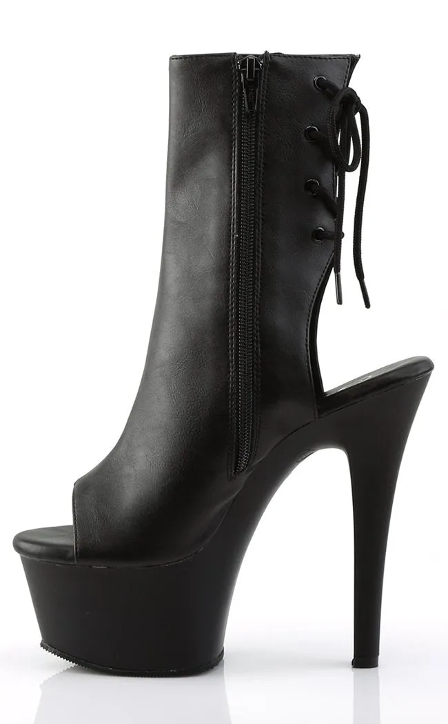 ASPIRE-1018 Black Vegan Leather Ankle Boots