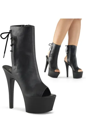 ASPIRE-1018 Black Vegan Leather Ankle Boots