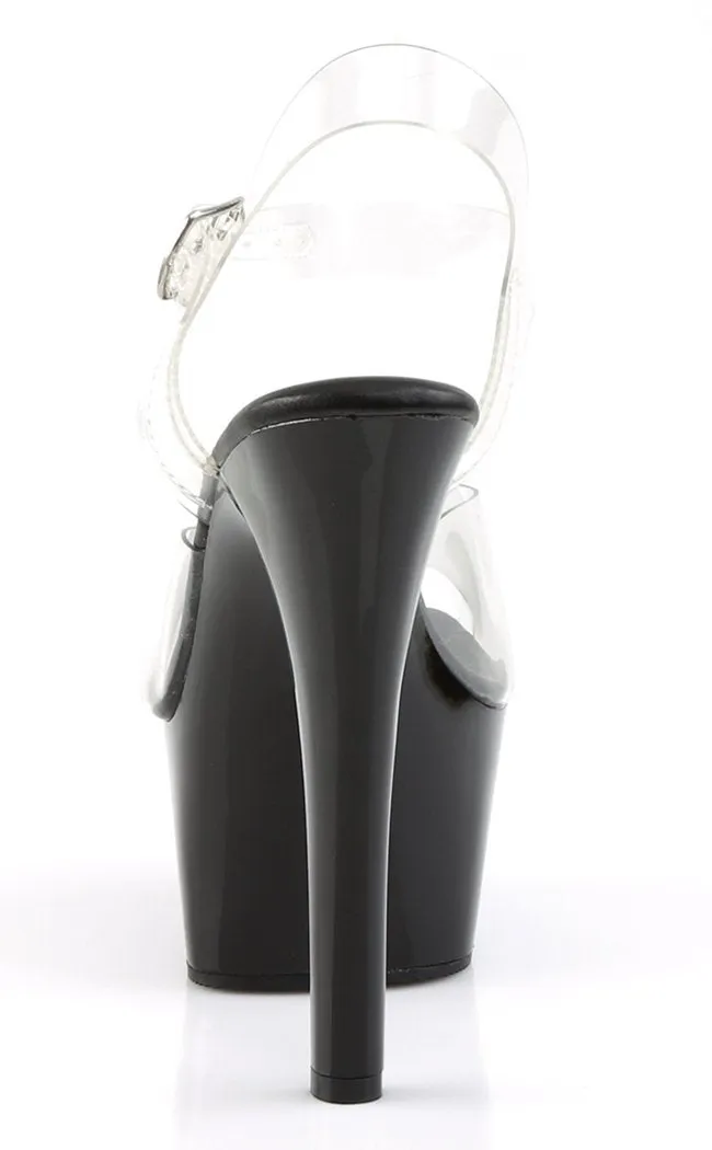 ASPIRE-608 Black & Clear Platform Heels