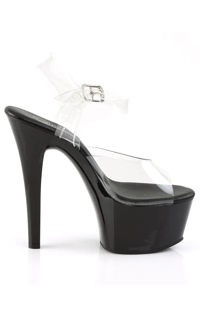 ASPIRE-608 Black & Clear Platform Heels