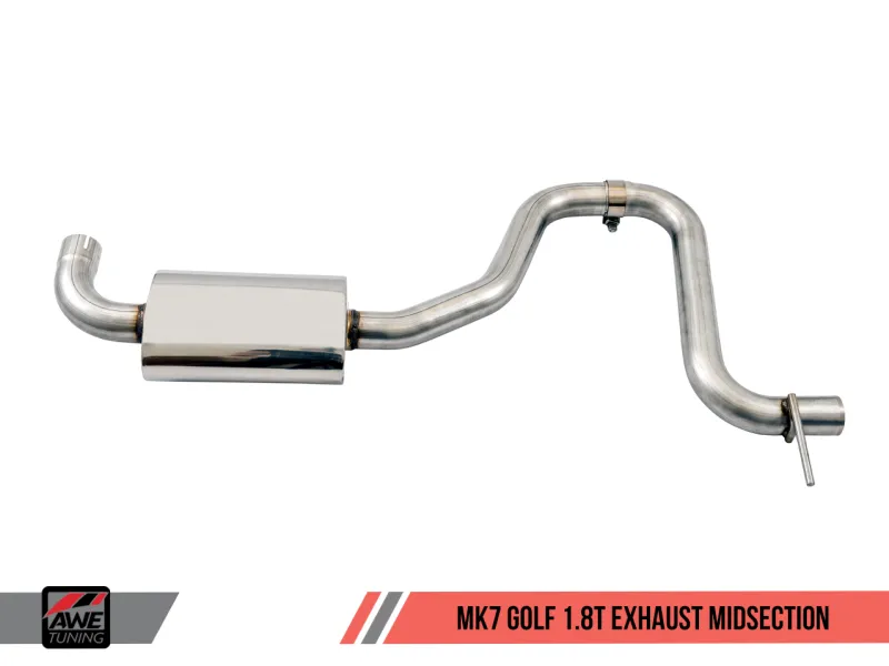 AWE Tuning VW MK7 Golf 1.8T Touring Edition Exhaust w/Chrome Silver Tips (90mm)