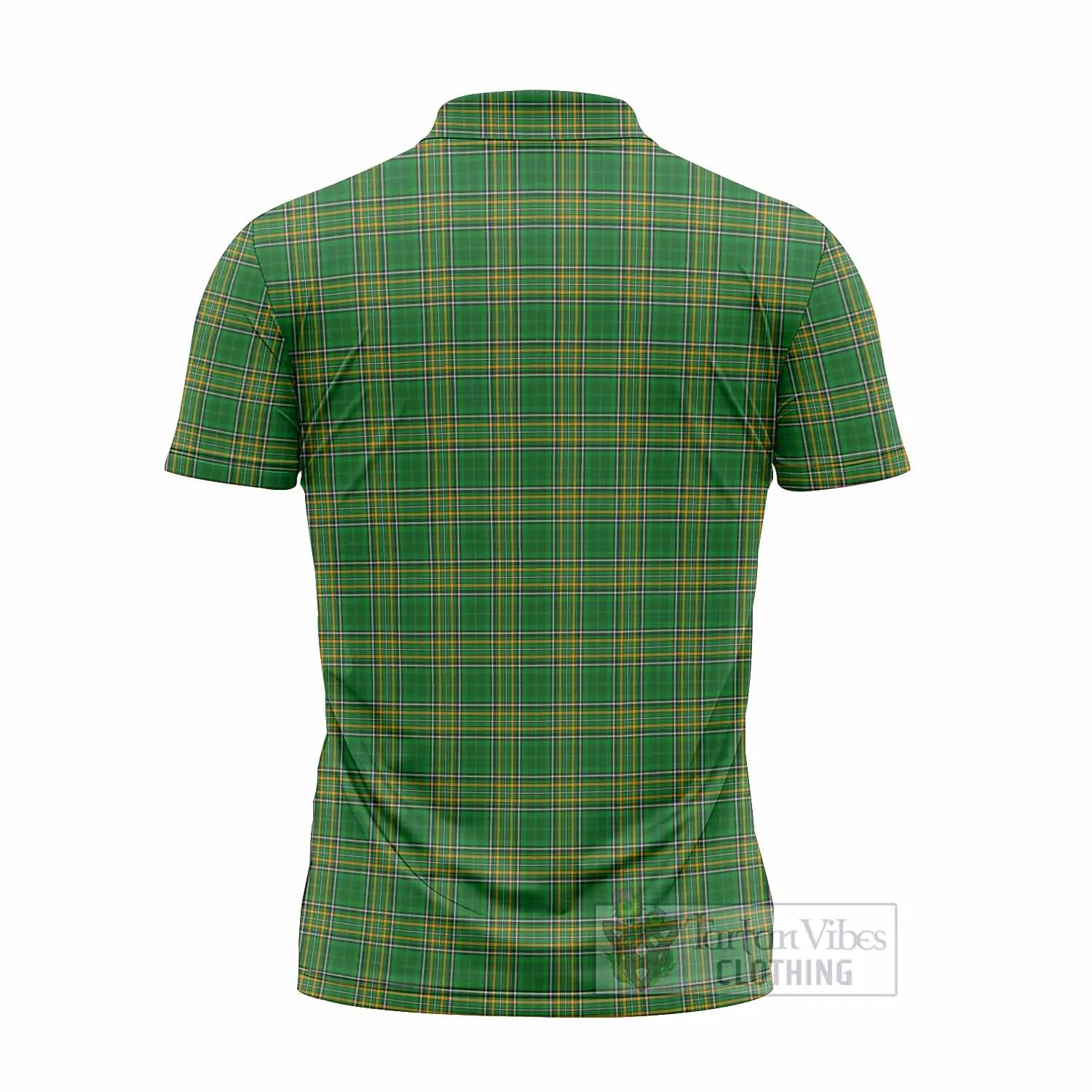 Balle Irish Clan Tartan Zipper Polo Shirt with Coat of Arms