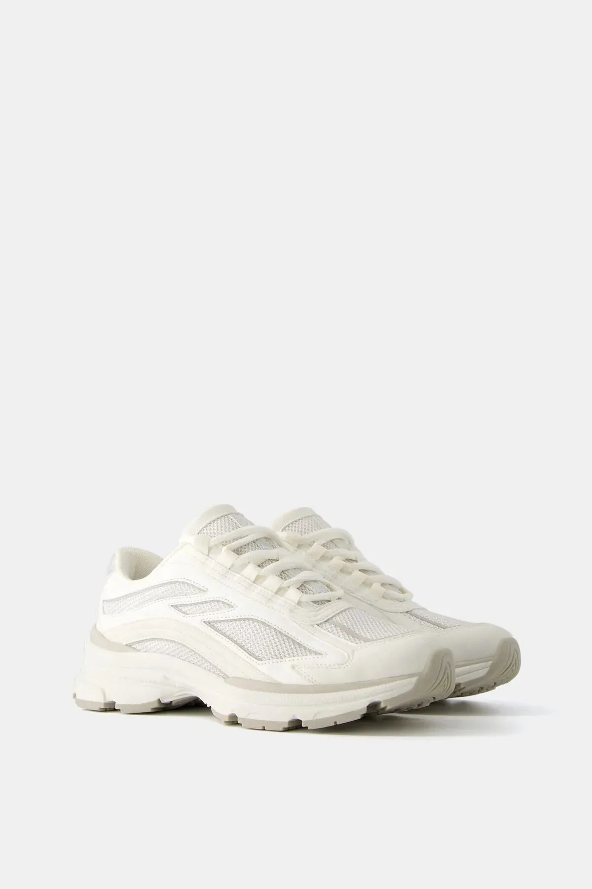 Bershka Women's Contrast Mesh With Metallic Details Sneakers