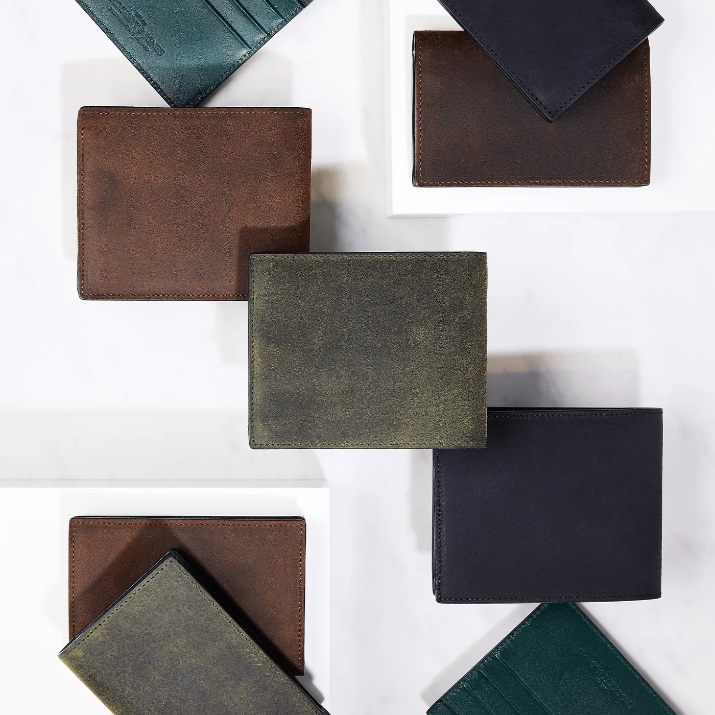 Billfold Wallet Green Rough-Out Suede