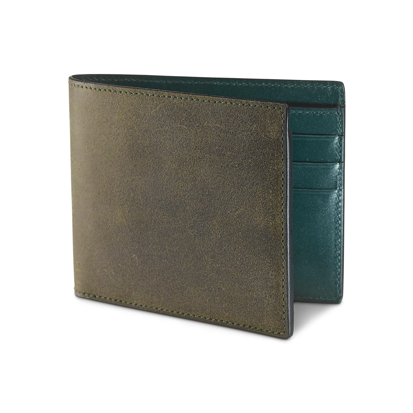 Billfold Wallet Green Rough-Out Suede