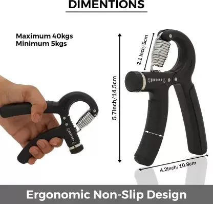 BIONFIT Adjustable Hand Grip Strengthener: Strengthen Hands & Forearms (5-40kg)