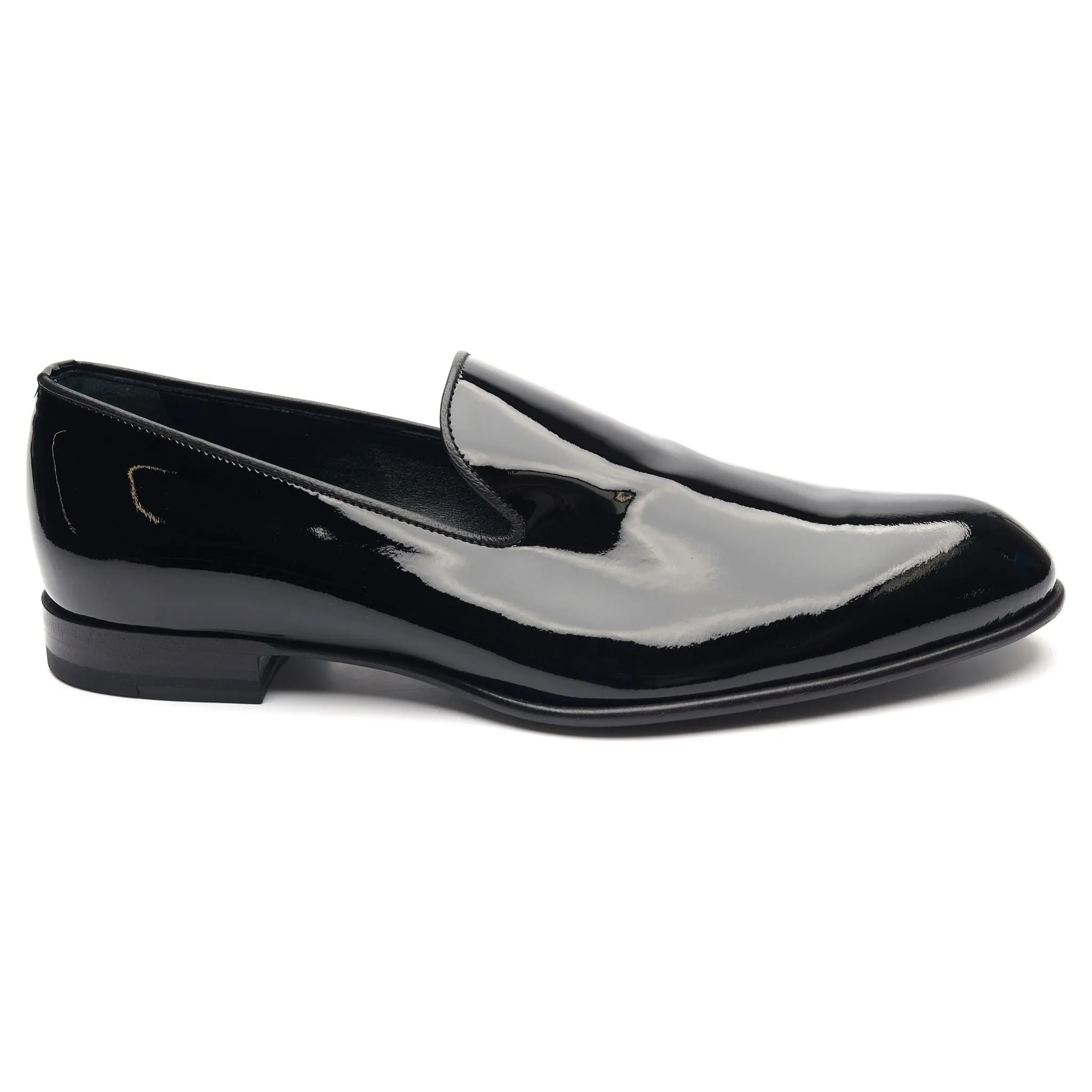 Black Patent Leather Evening Loafers UK 8