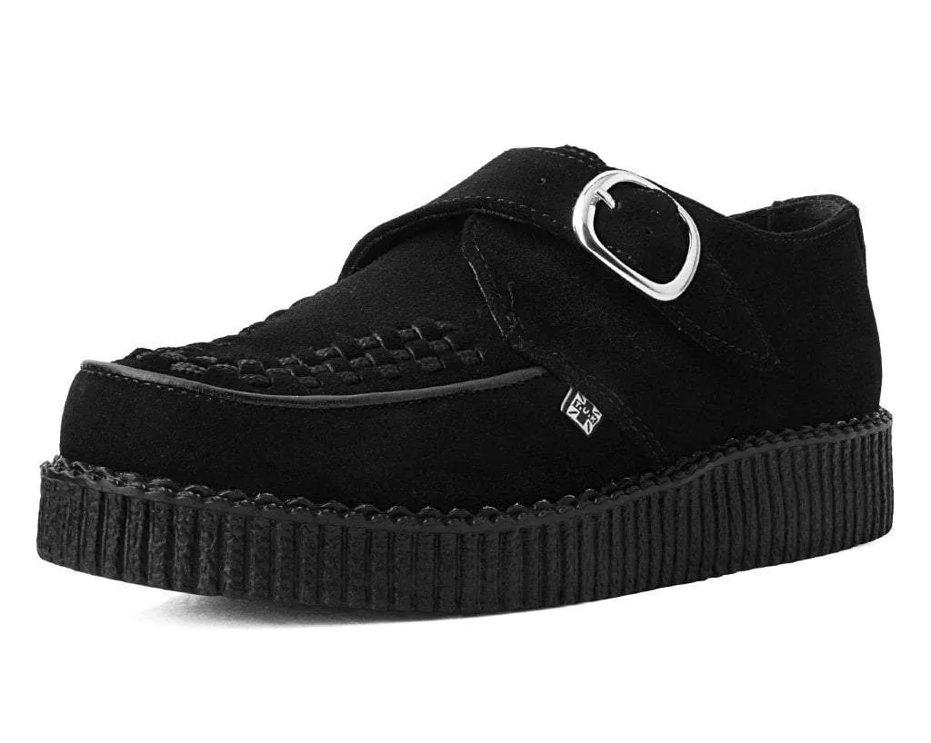 Black Suede Monk Buckle Viva II Creeper