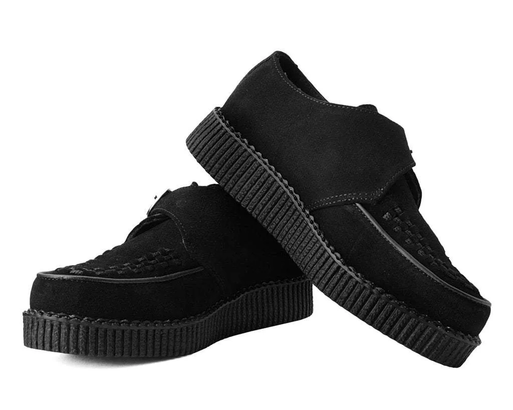 Black Suede Monk Buckle Viva II Creeper