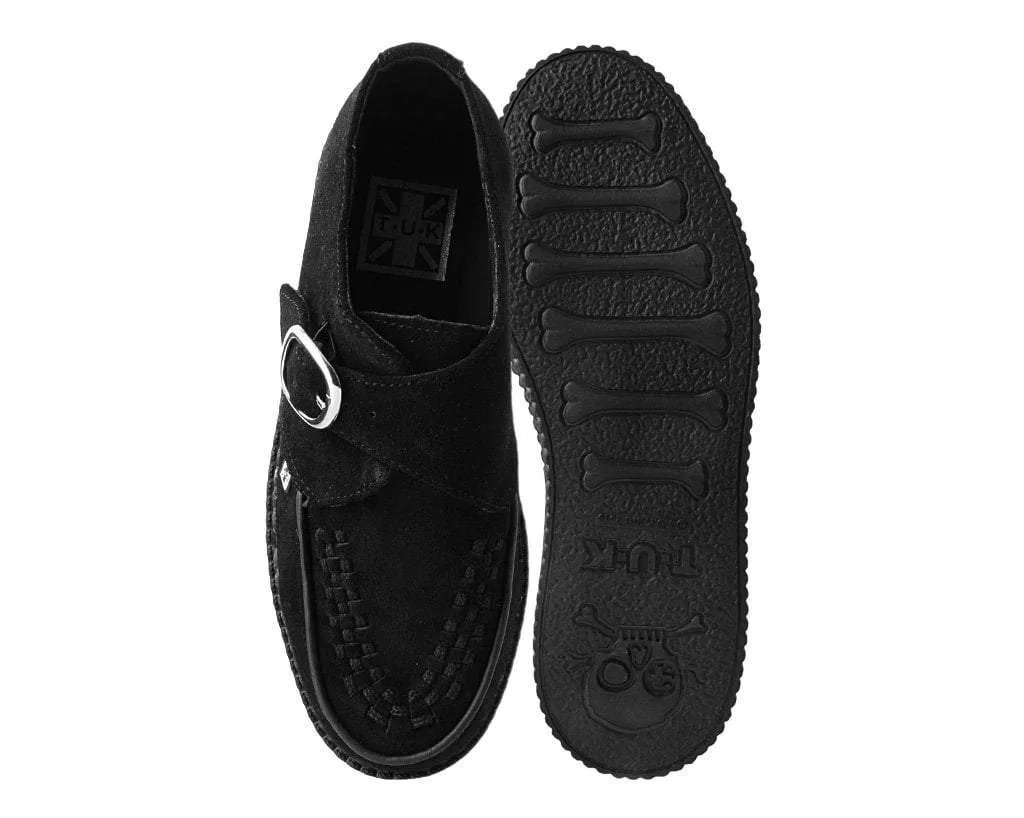 Black Suede Monk Buckle Viva II Creeper