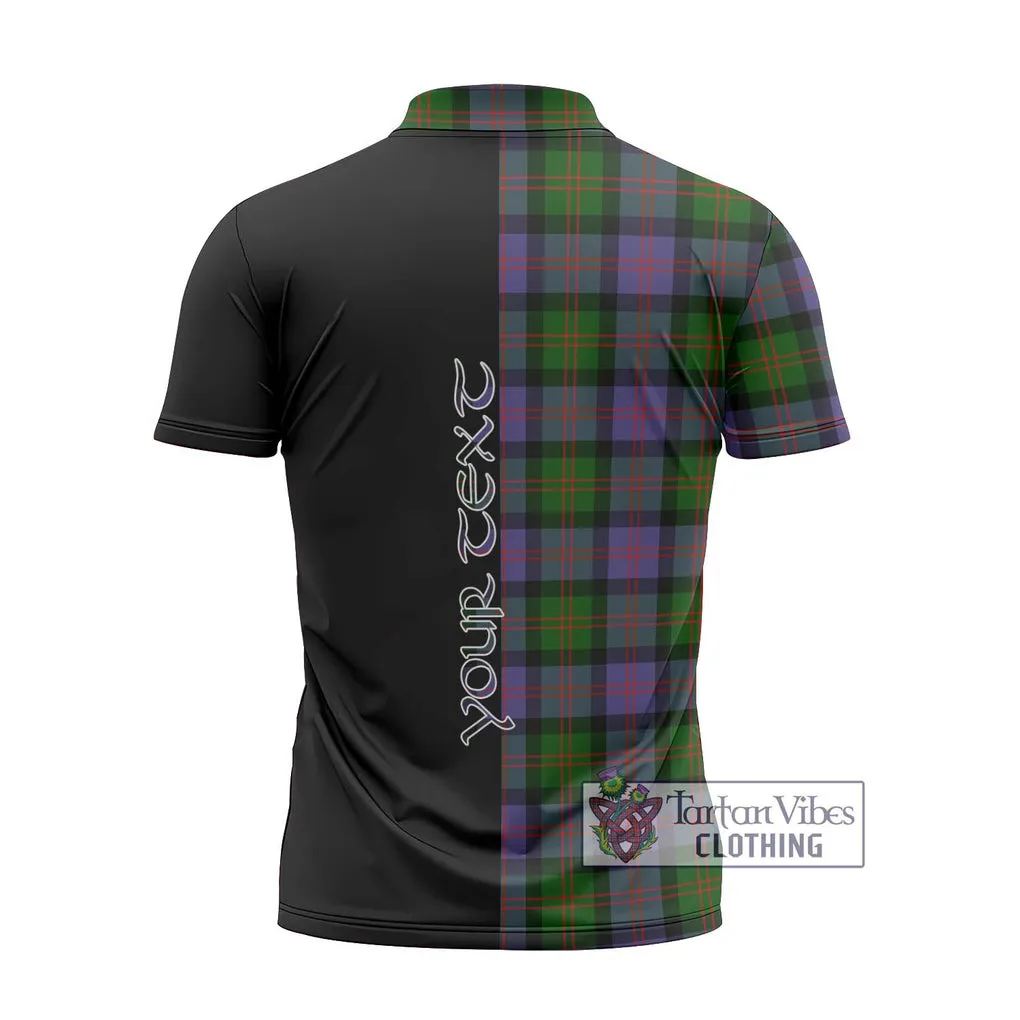 Blair Modern Tartan Zipper Polo Shirt with Family Crest and Half Of Me Style