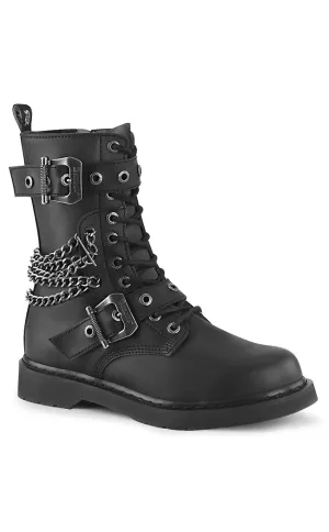 BOLT-250 Black Lace Up Chain Boots (AU stock)