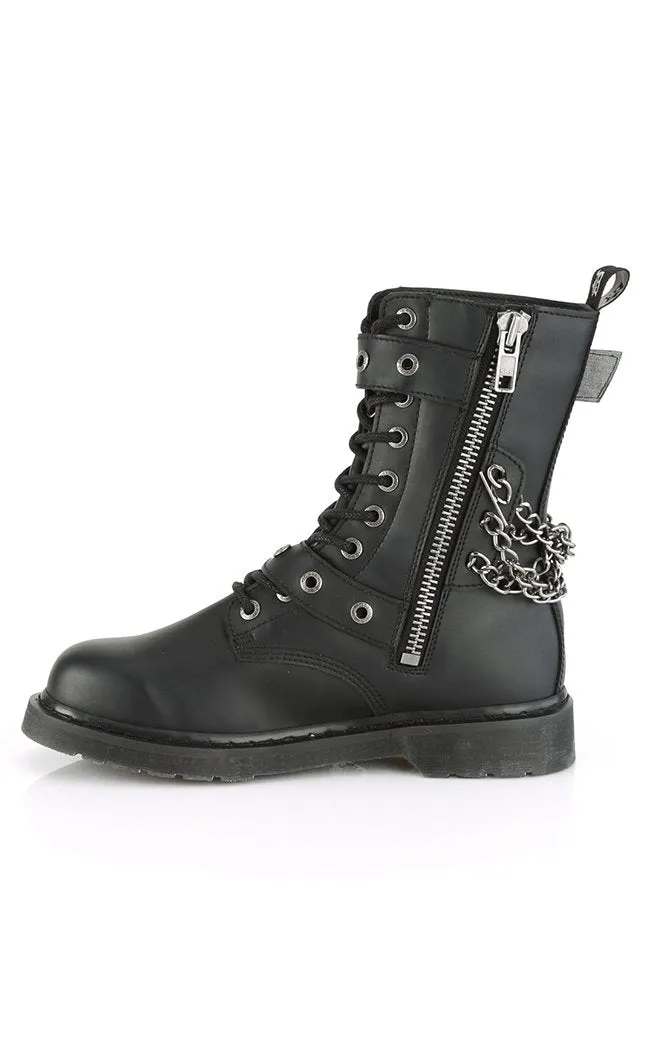 BOLT-250 Black Lace Up Chain Boots (AU stock)