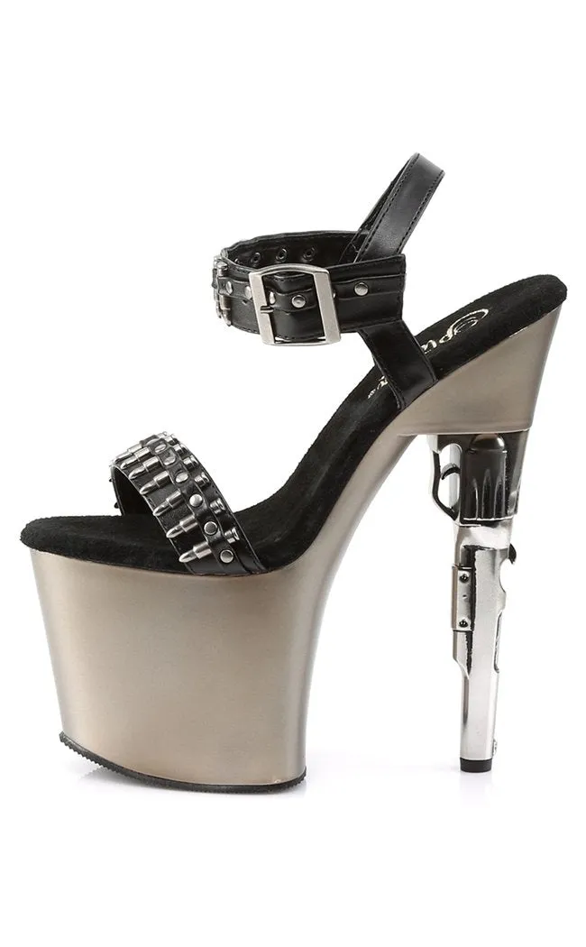 BONDGIRL-712 Black & Silver Heels