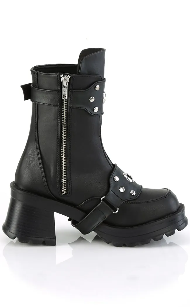 BRATTY-56 Black Matte Ankle Boots