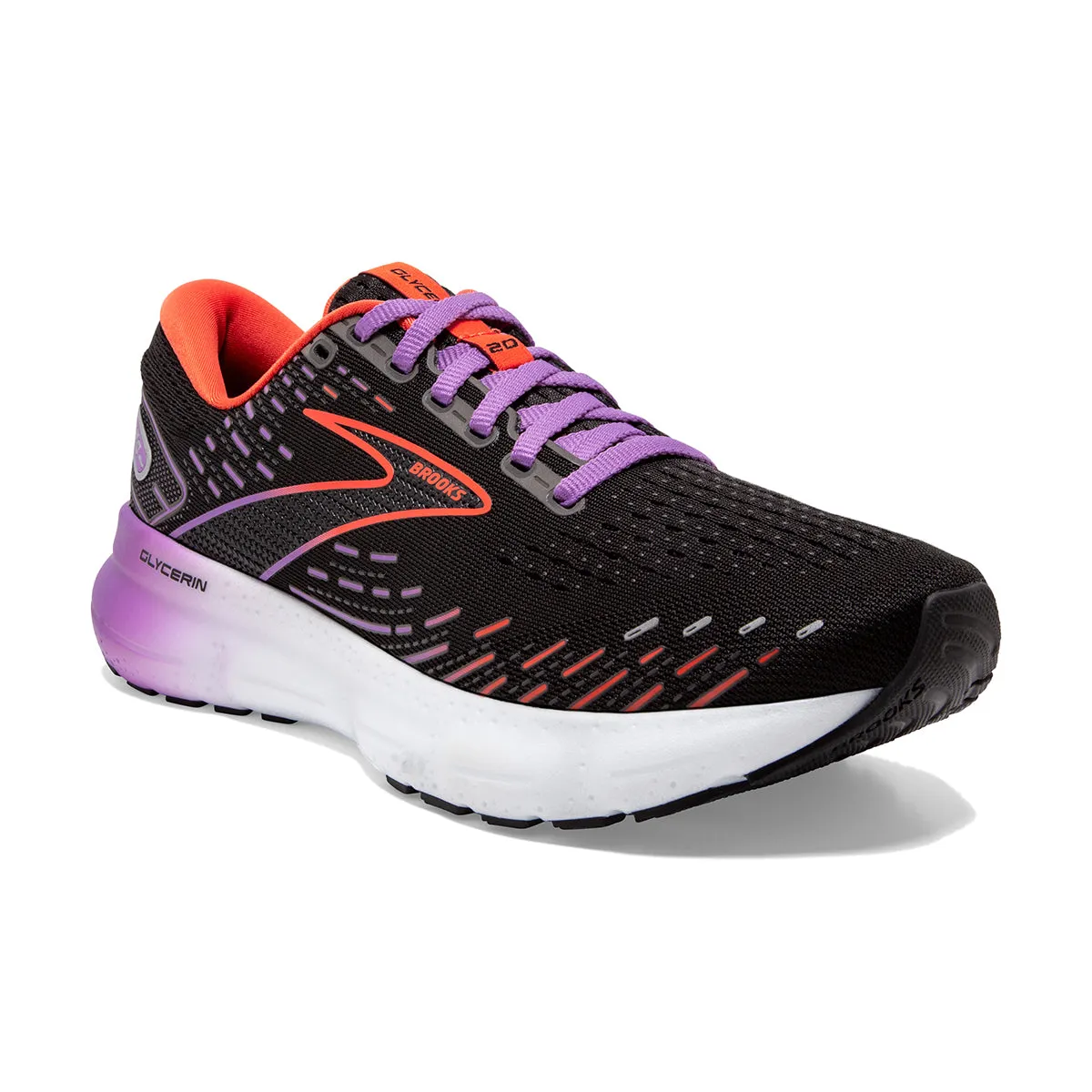 Brooks Glycerin 20 Womens | Black/bellflower/fiesta