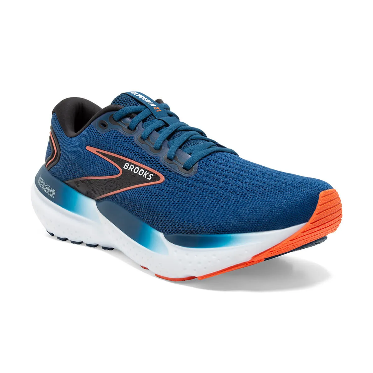 Brooks Glycerin 21 Mens | Blue Opal/black/nasturtium