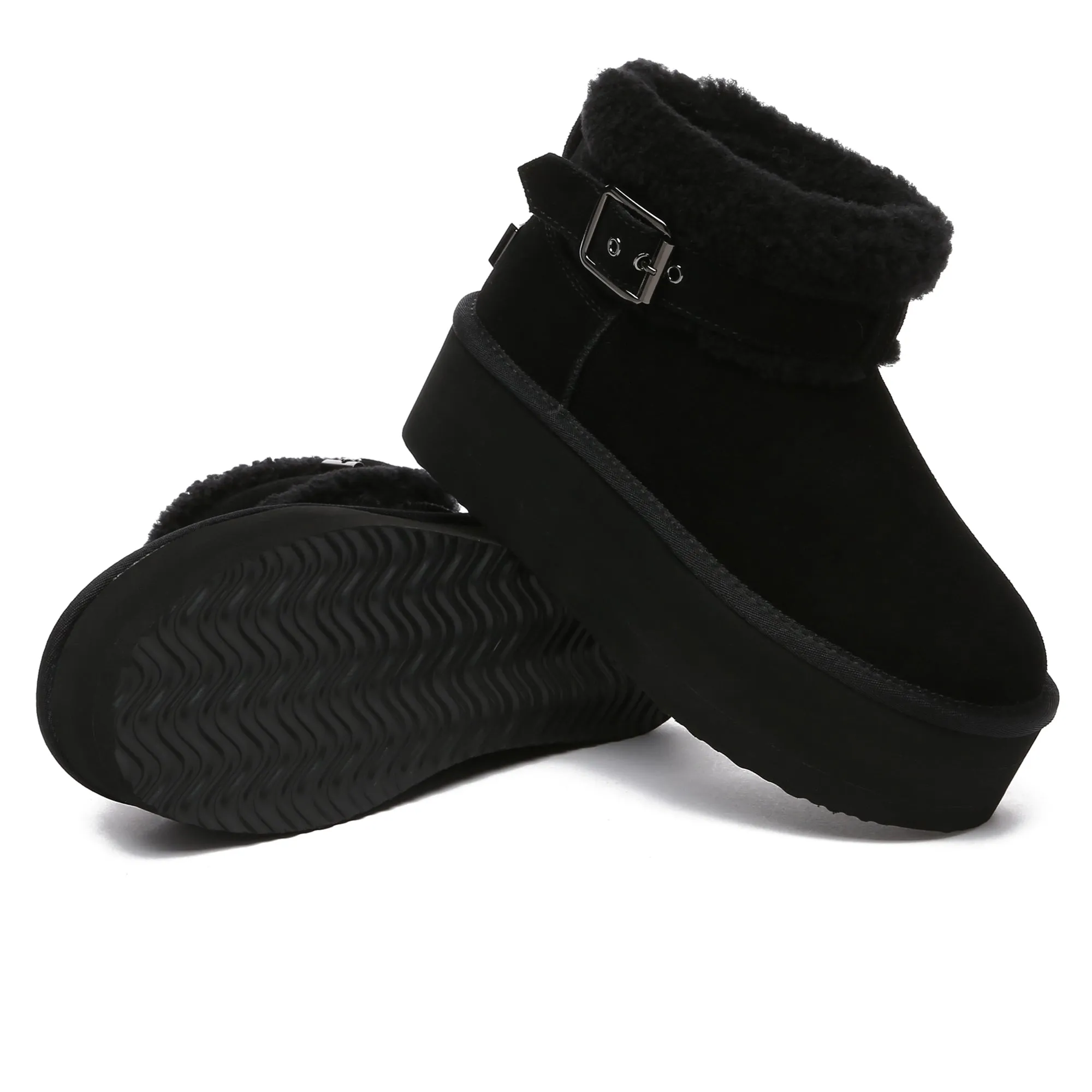 Buckle Strap Platform UGG Boots