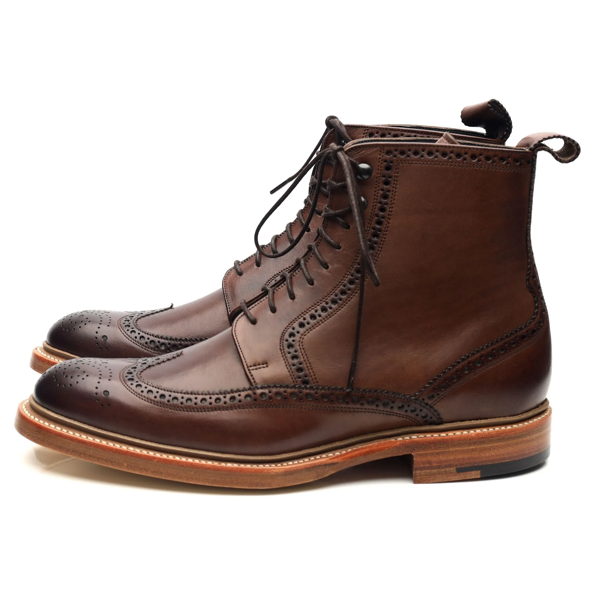 'Butcher II' Dark Brown Leather Brogue Boots UK 6 F