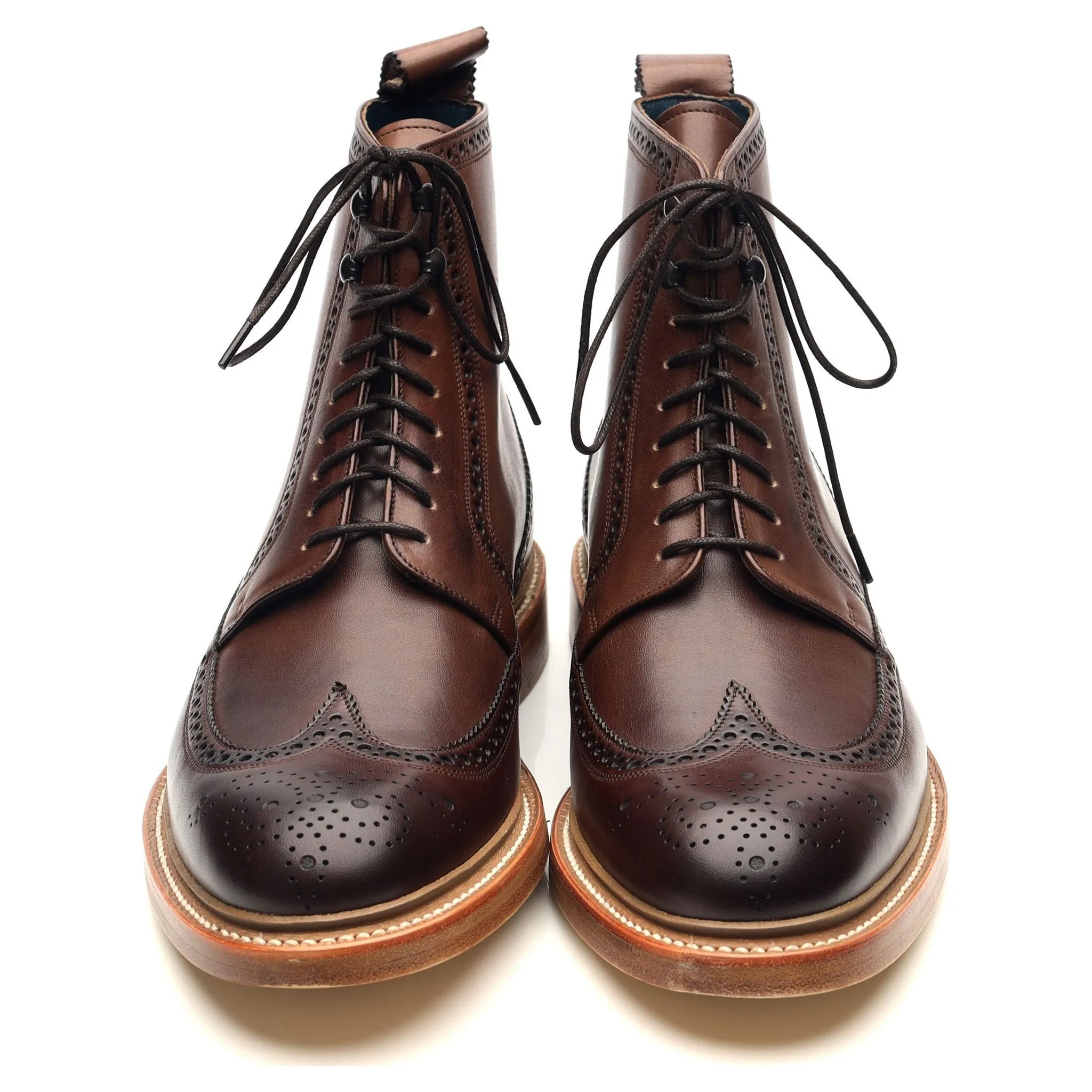 'Butcher II' Dark Brown Leather Brogue Boots UK 6 F