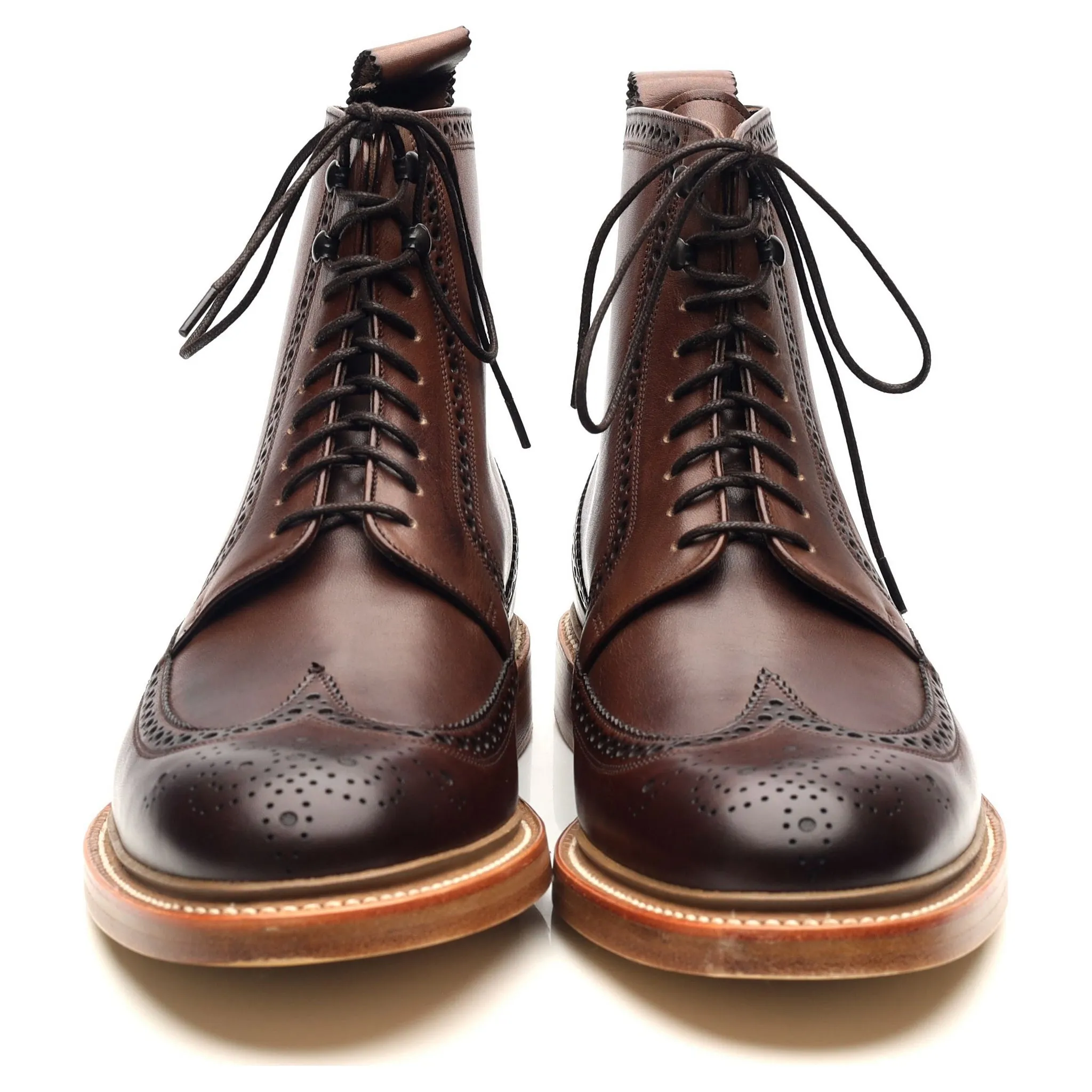 'Butcher II' Dark Brown Leather Brogue Boots UK 6 F