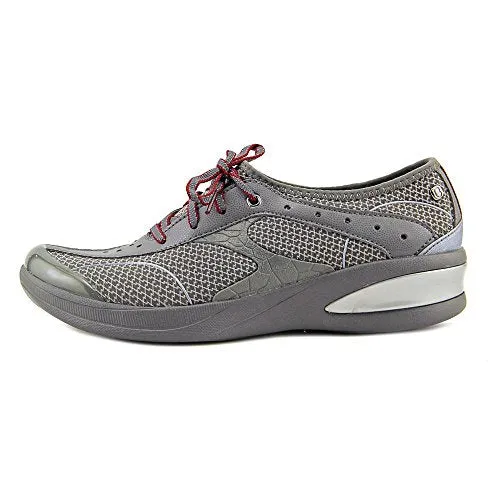 BZees Flame Fabric Low Top Lace Up Running Sneaker, Grey (Women)