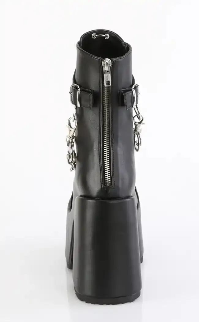 CAMEL-65 Black Studded Ankle Boots