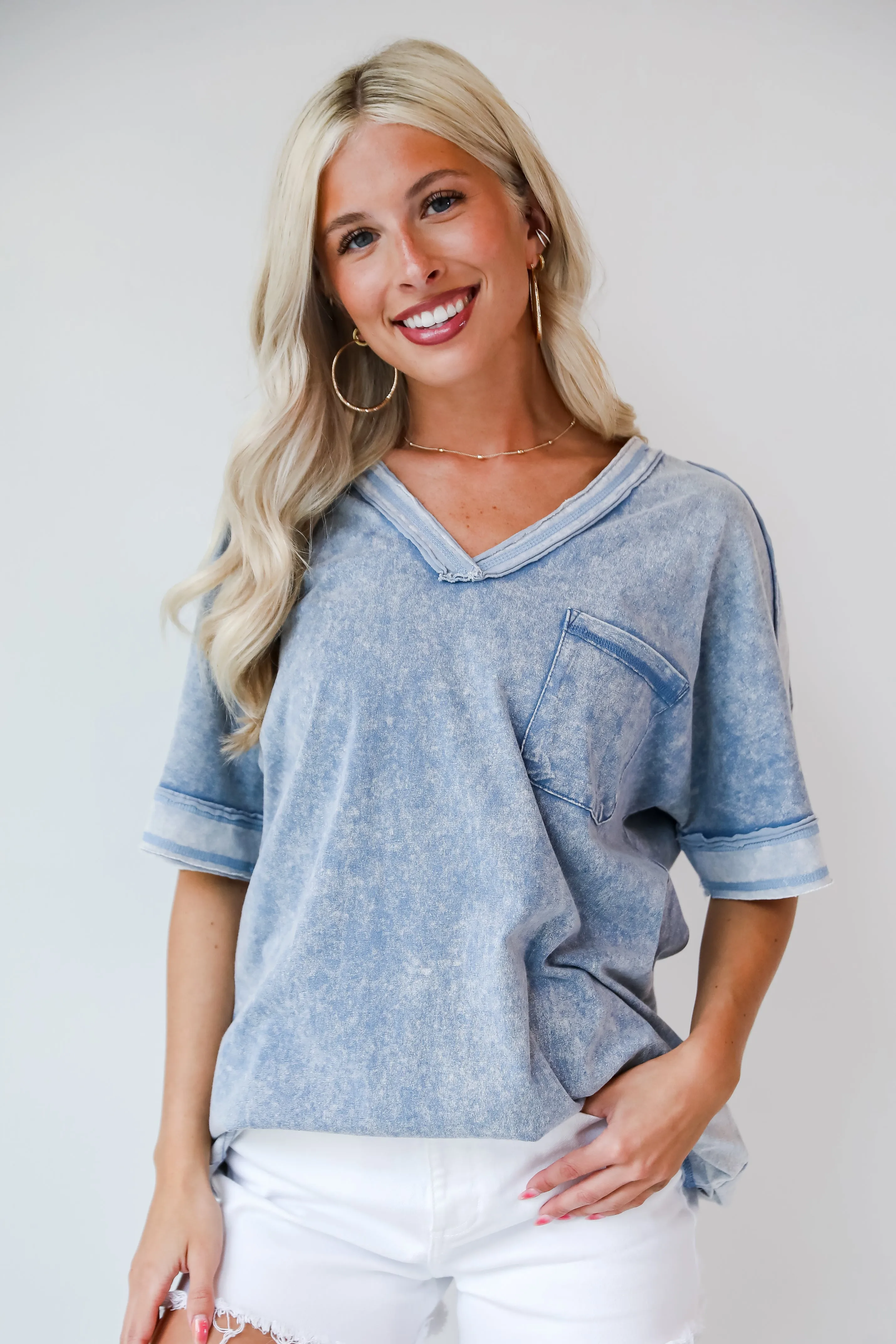 Camryn Denim T-Shirt Dress - DU DEAL