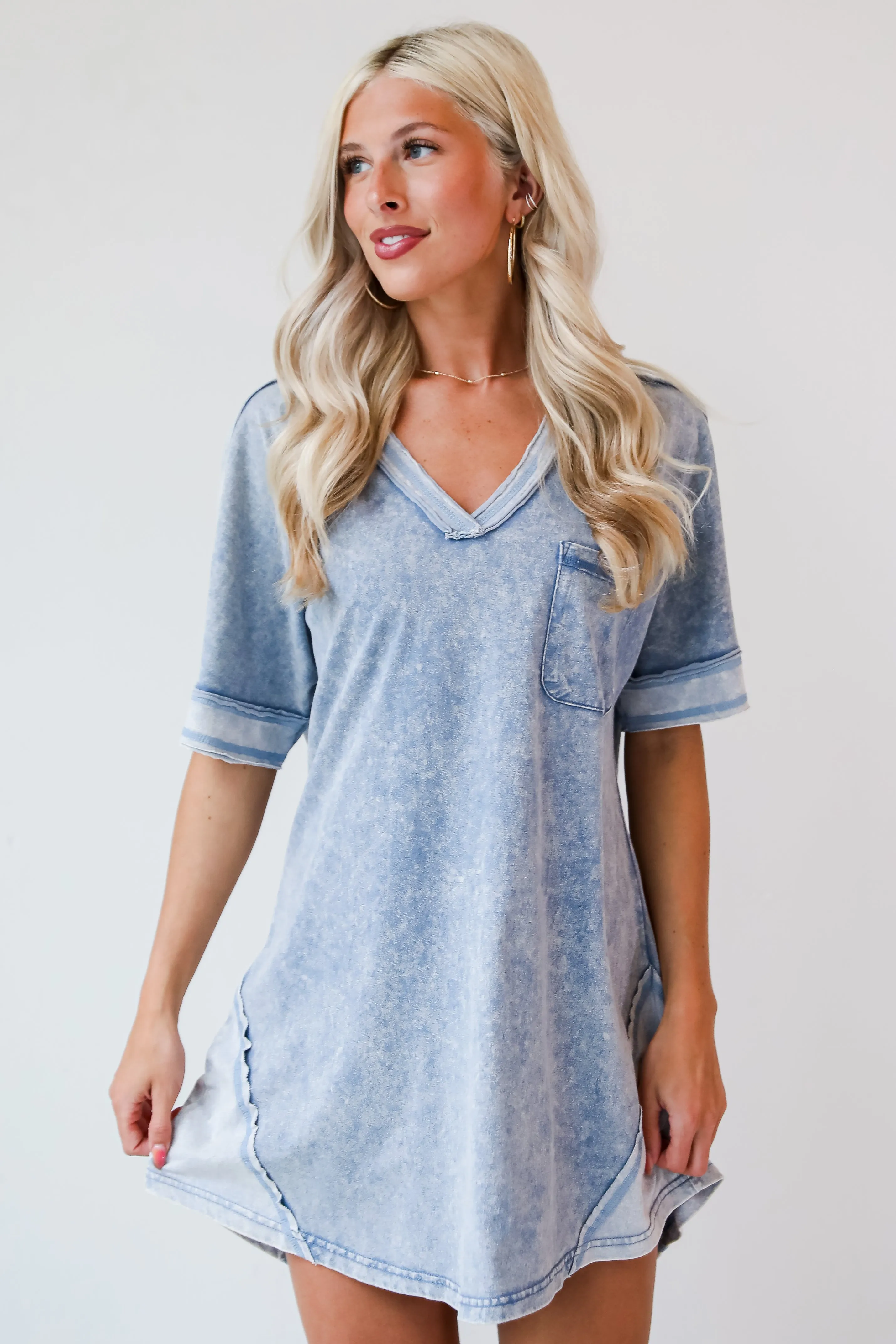 Camryn Denim T-Shirt Dress - DU DEAL