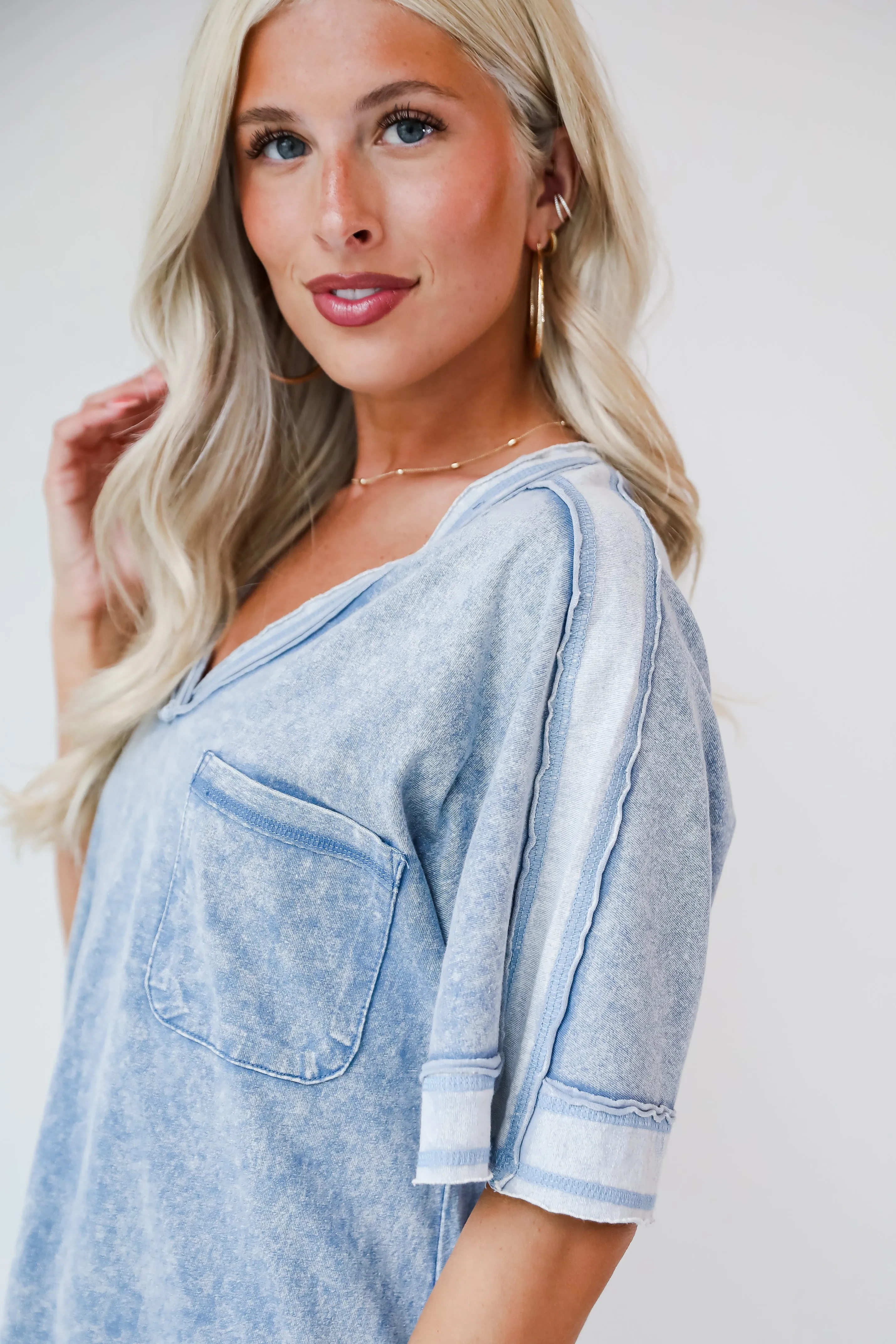 Camryn Denim T-Shirt Dress - DU DEAL