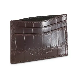 Card Holder Dark Brown Crocodile