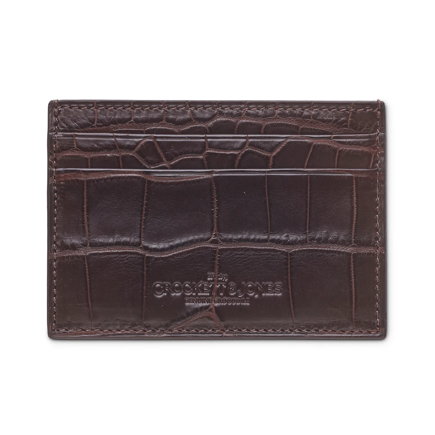 Card Holder Dark Brown Crocodile