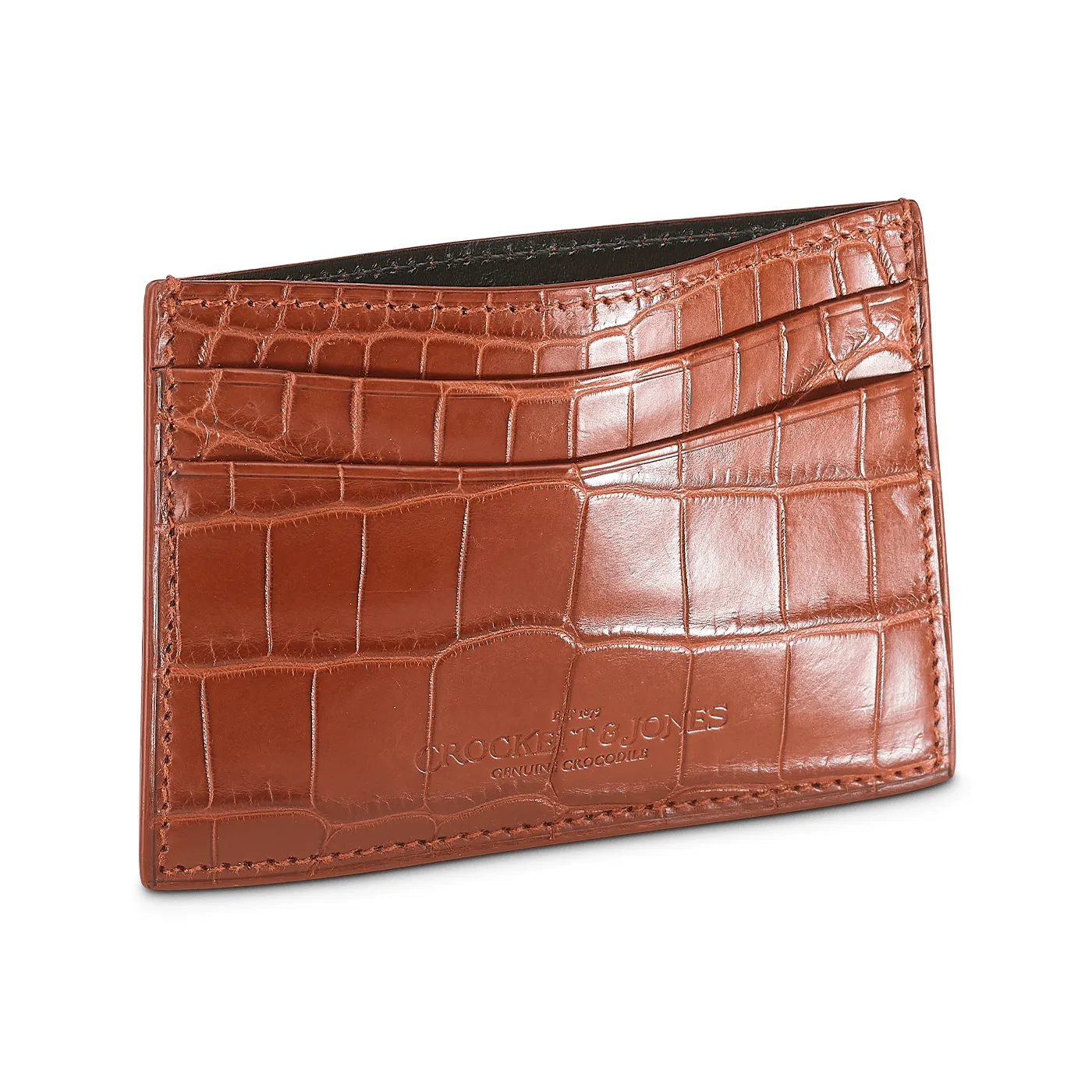 Card Holder Tan Crocodile