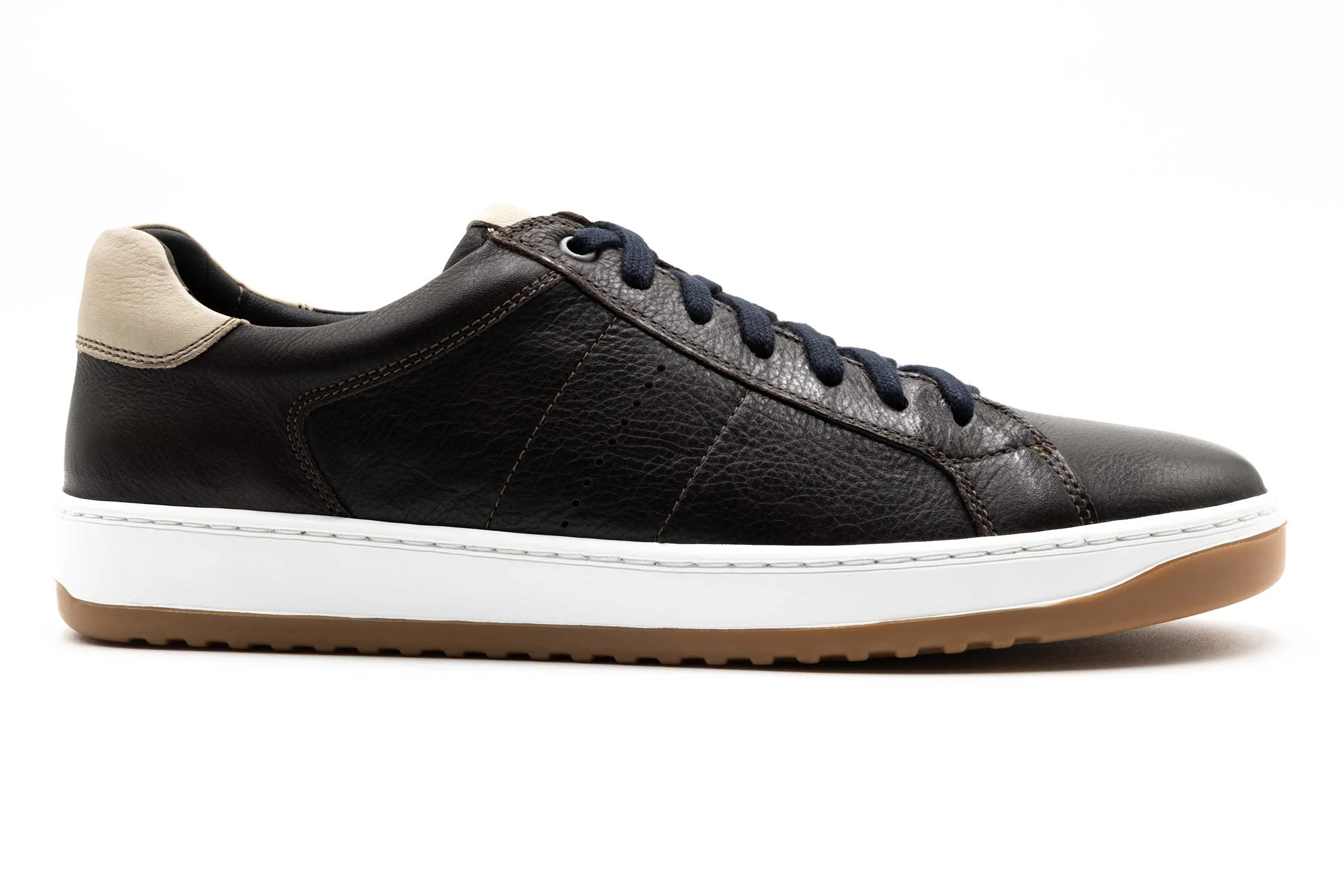 Charles Tumbled Glove Leather Sneakers - Café