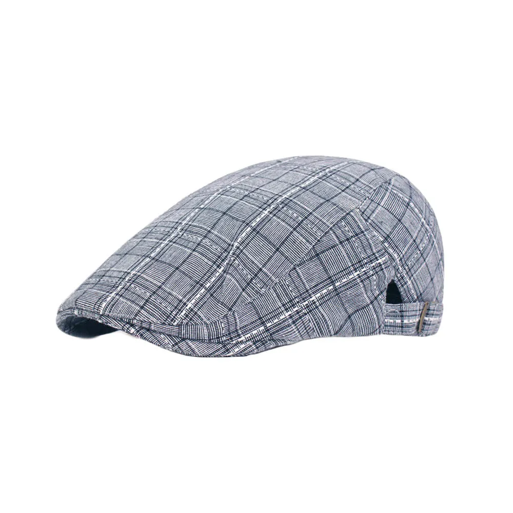 Check Newsboy Hat Gatsby Cotton Hat Cabbie Driving Hunting Golf Flat Cap YZ30153