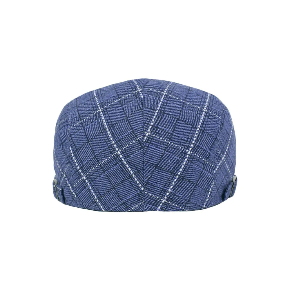 Check Newsboy Hat Gatsby Cotton Hat Cabbie Driving Hunting Golf Flat Cap YZ30153