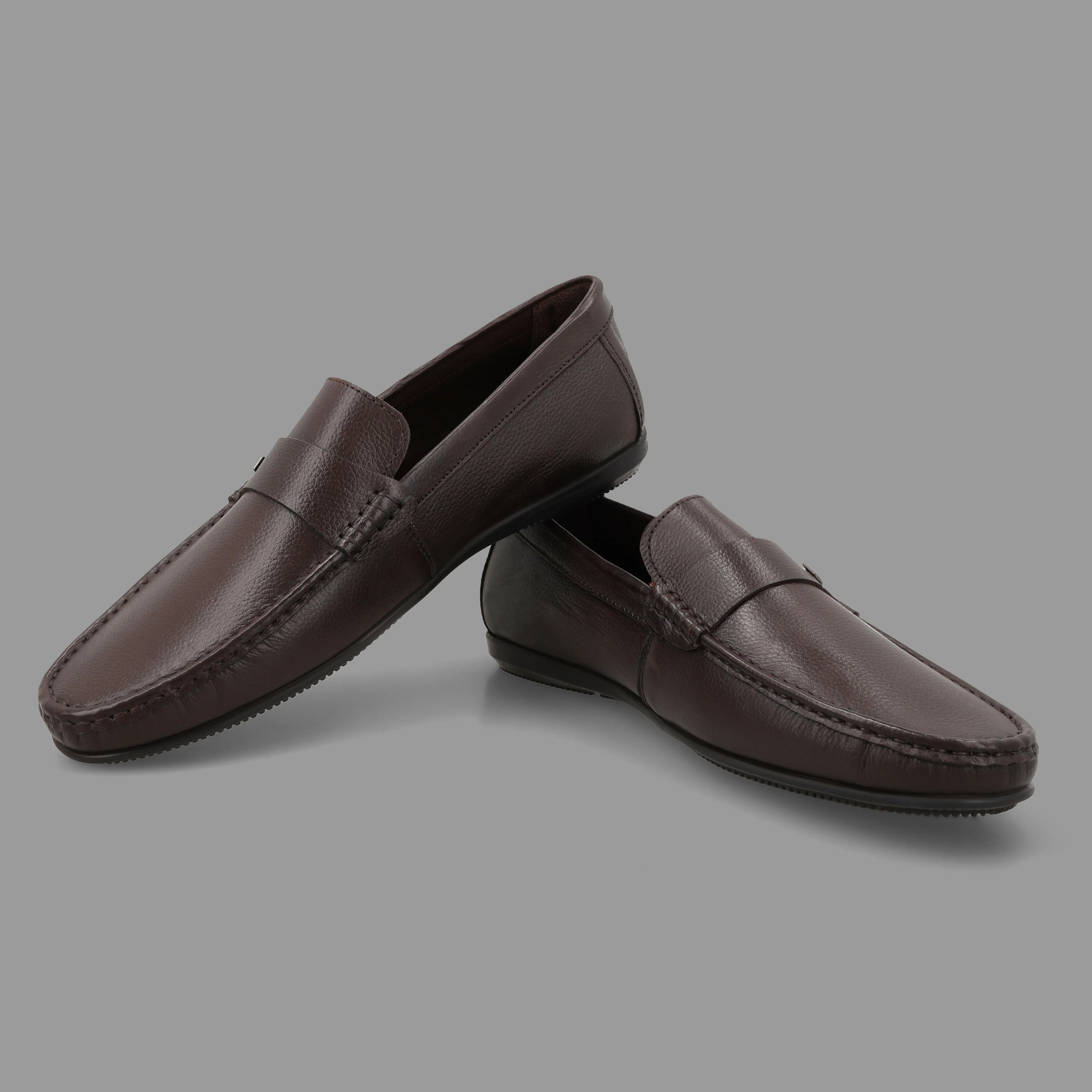 Classic Band-Strapped Moccasins-Brown