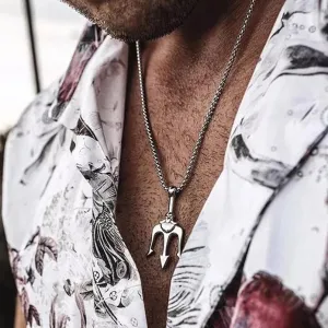 Classic Fashion Trident Pendant Necklace for Men