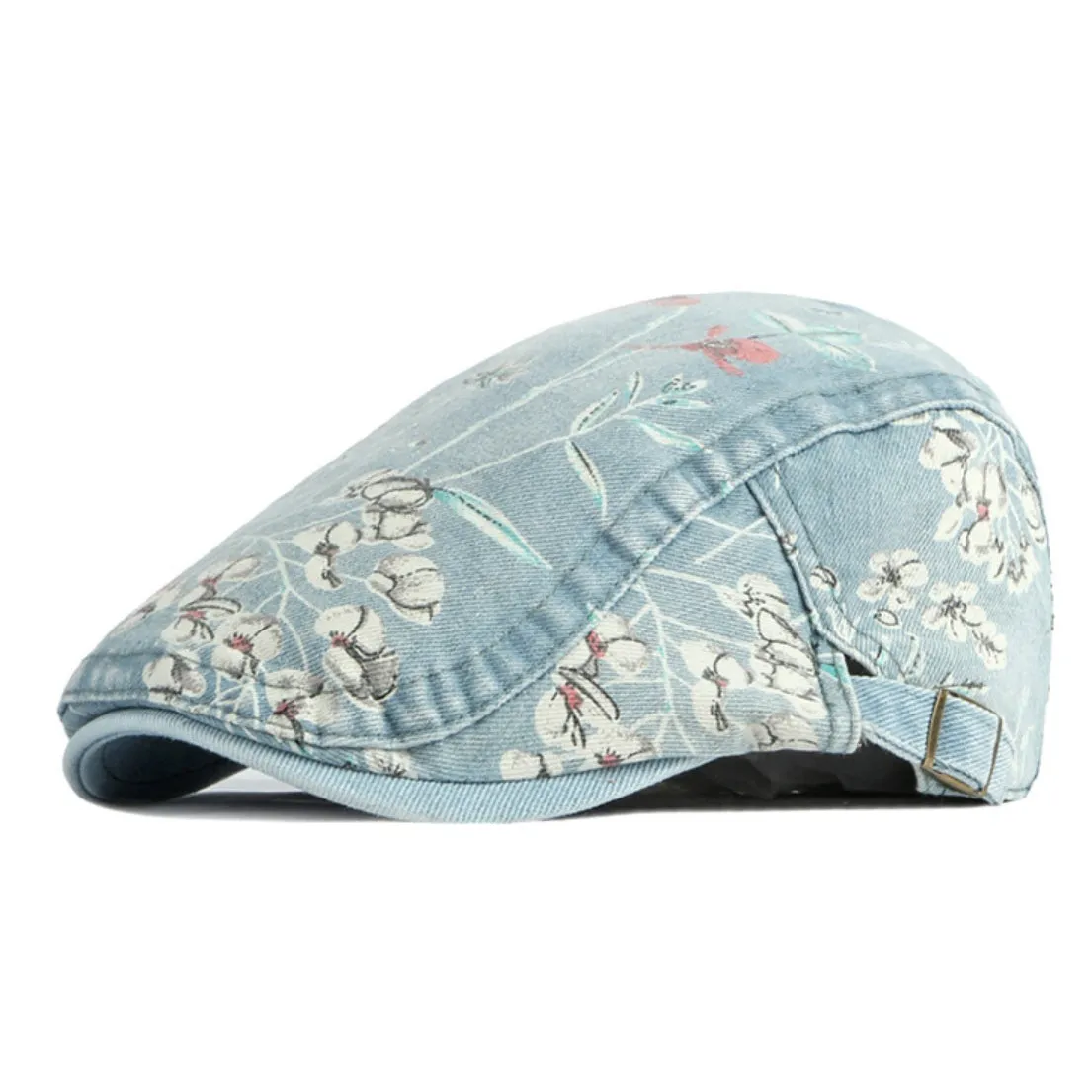 Cotton Denim Flat Cap Floral Newsboy Ivy Irish Hats Jean Cabbie Driving Hat YZ30111