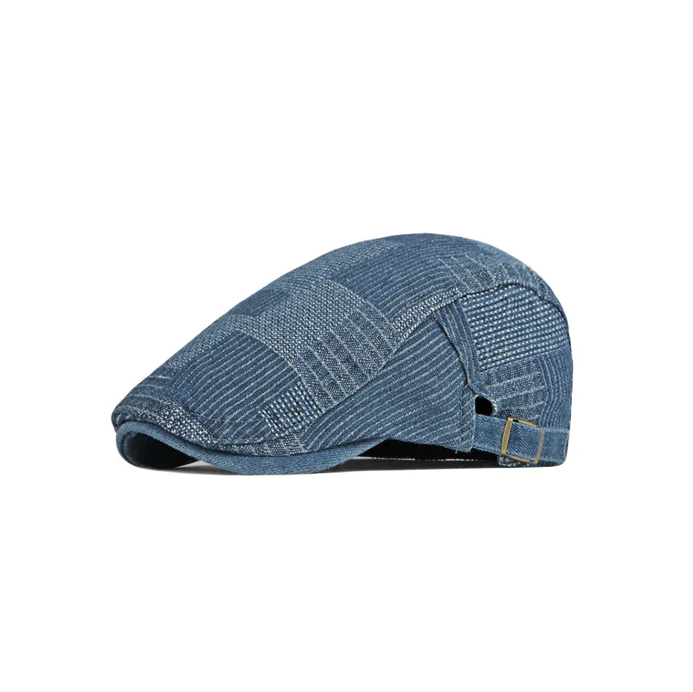 Cotton Denim Flat Cap Newsboy Ivy Irish Hats Jean Cabbie Driving Hat YZ30126