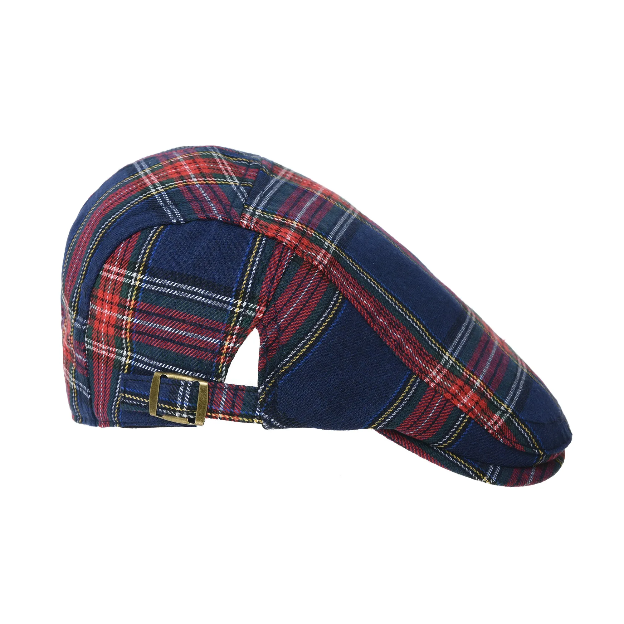 Cotton Plaid Ivy Newsboy Cap Cabbie Flat Beret Hat YZ30097