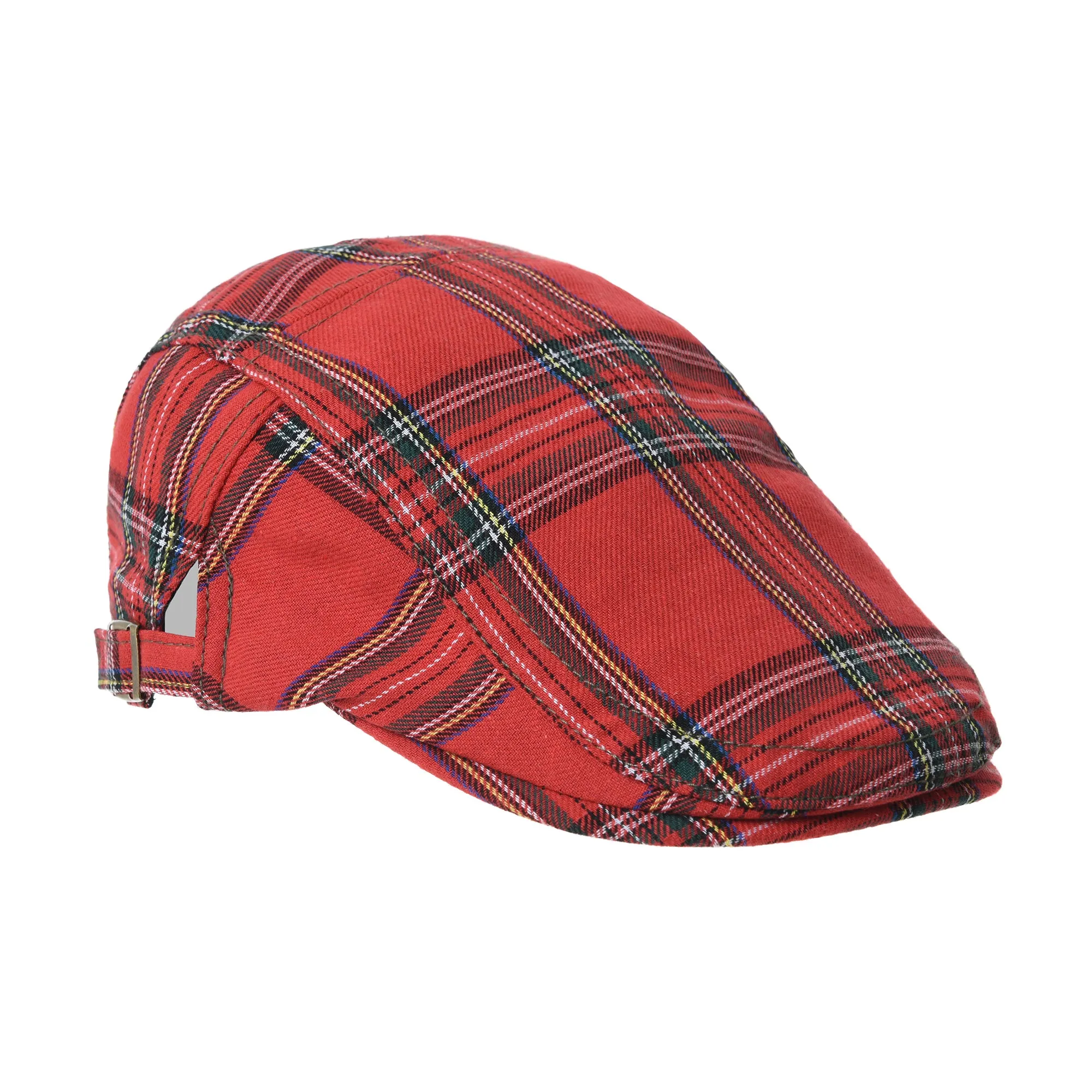 Cotton Plaid Ivy Newsboy Cap Cabbie Flat Beret Hat YZ30097