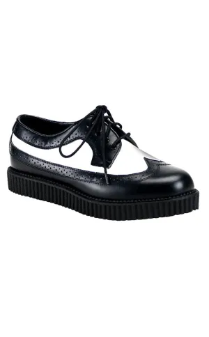 CREEPER-608 Black & White Leather Creepers