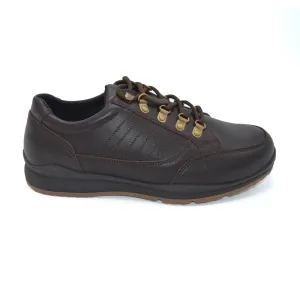 DB Sharnbrook - Mens Extra Wide Fit Trainer/Shoe - 6V (6E-8E) Fitting - Brown Leather