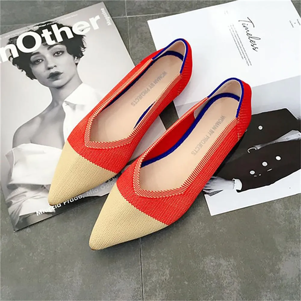 Delicate Flat Knitted Pointed Shoes