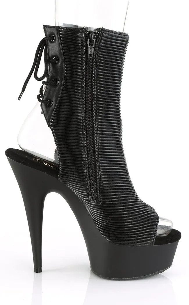 DELIGHT-1018 Black Quilted Ankle Boots