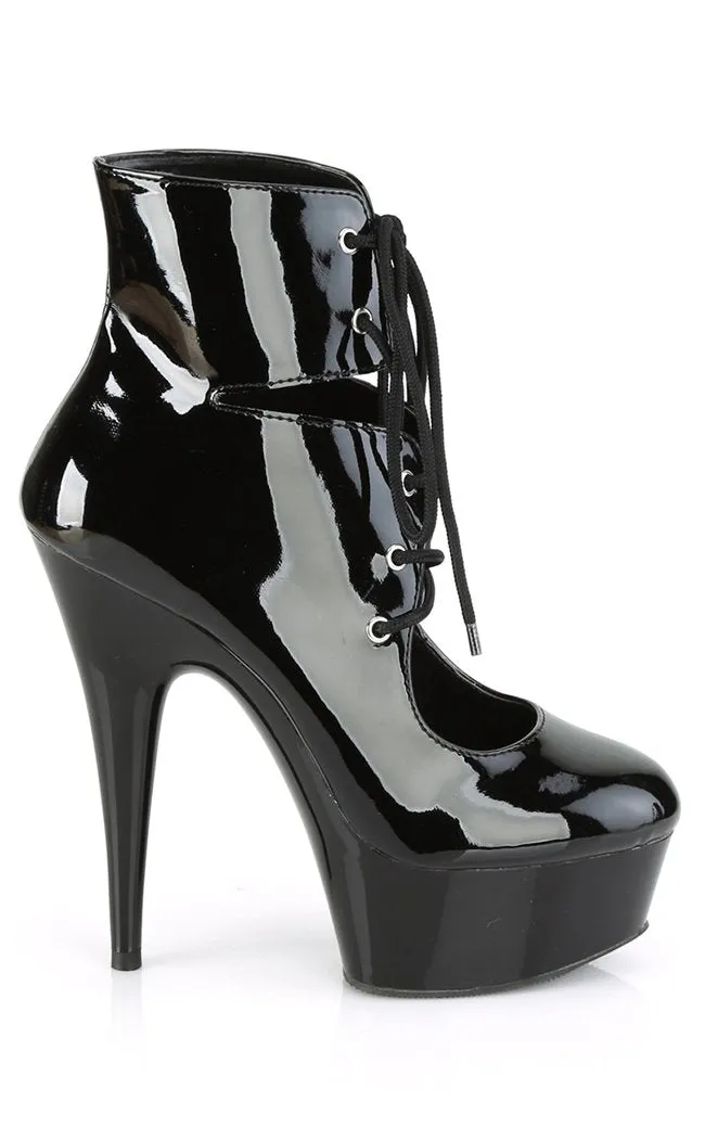 DELIGHT-600-22 Black Patent Pump Heels