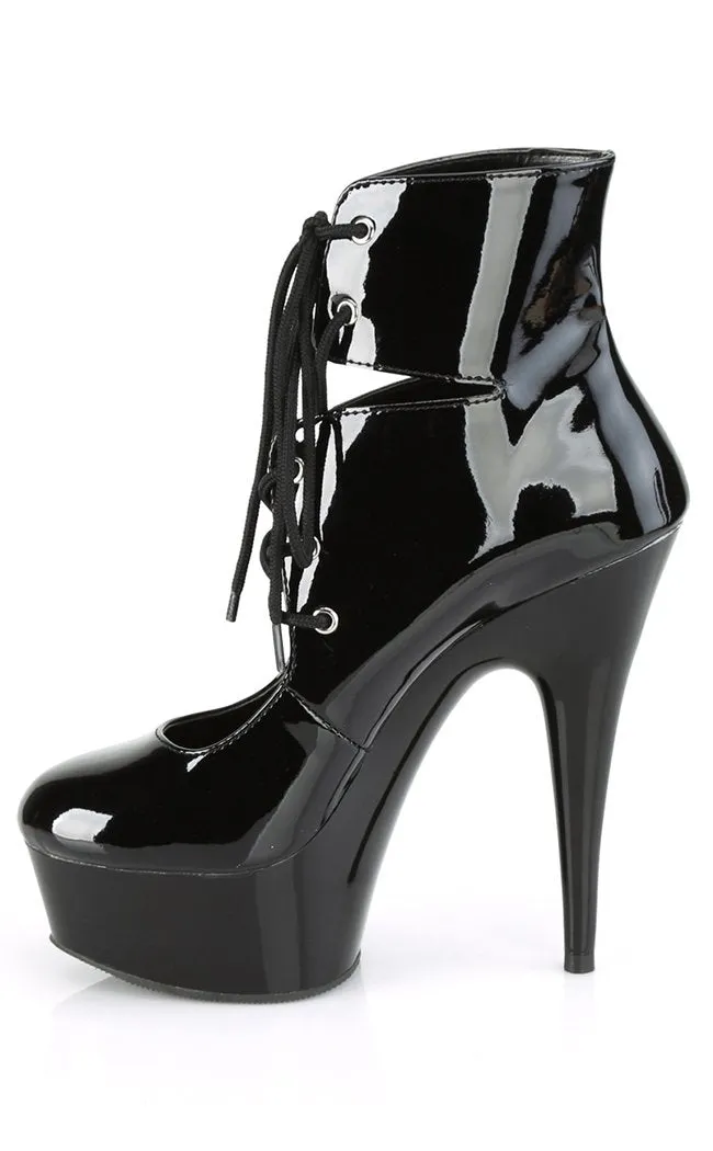 DELIGHT-600-22 Black Patent Pump Heels